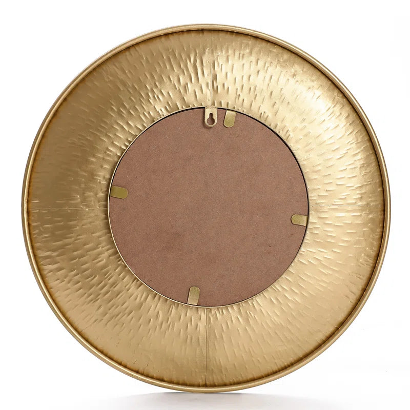 Round Gold Metal Wall Mirrors - Set of 3