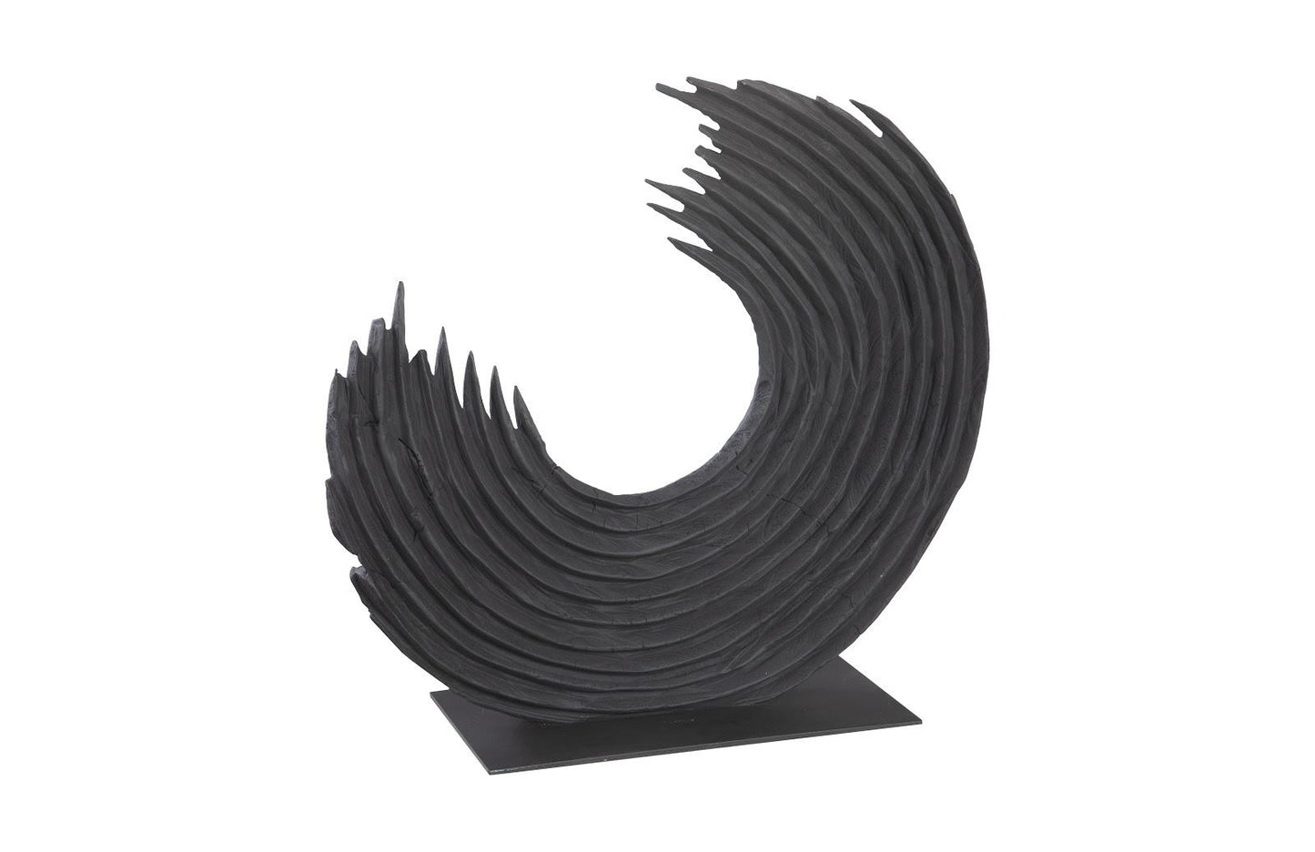 Swoop Tabletop Sculpture, Black Wood