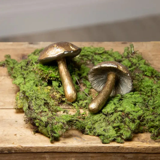 Brass Mushrooms - Set of Two (In-Store Pickup Only)