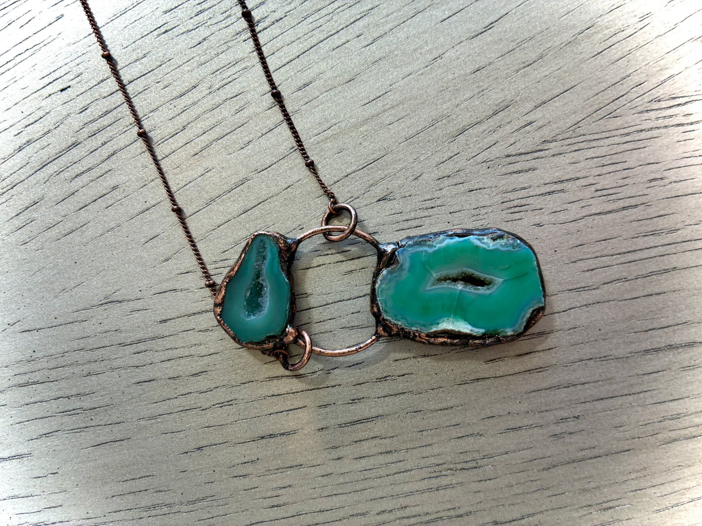 Agate Geode Slice Necklace (2 stones)