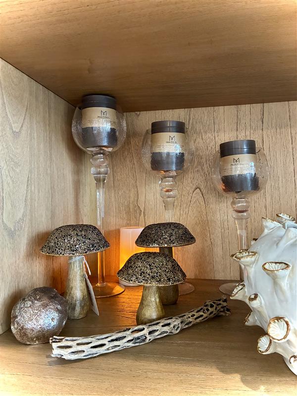 Glass Goblet Votives - Set of 3