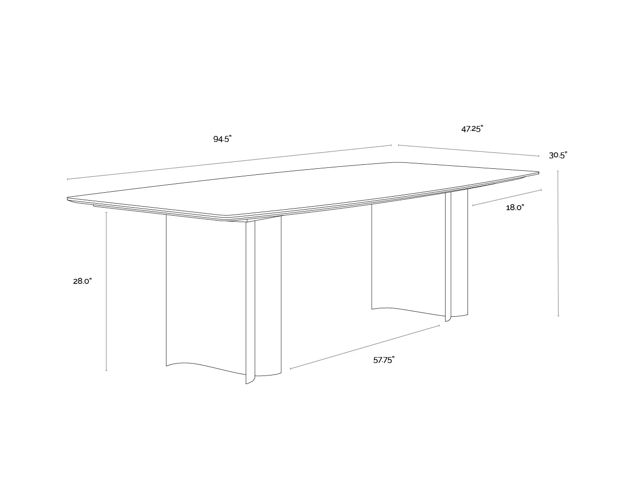 ASTARA DINING TABLE - 94.5"