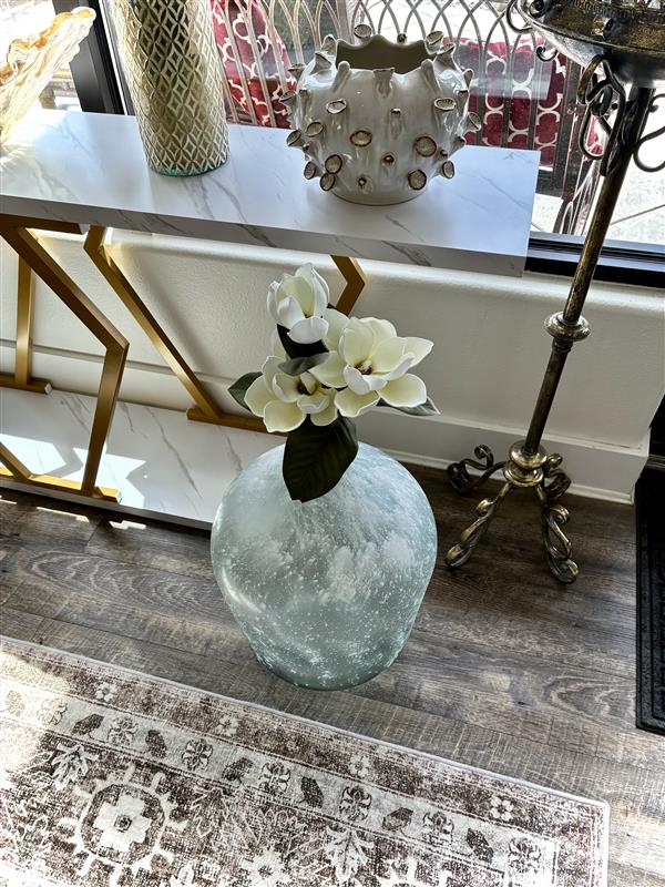 Large Blue Glass Floor Vase