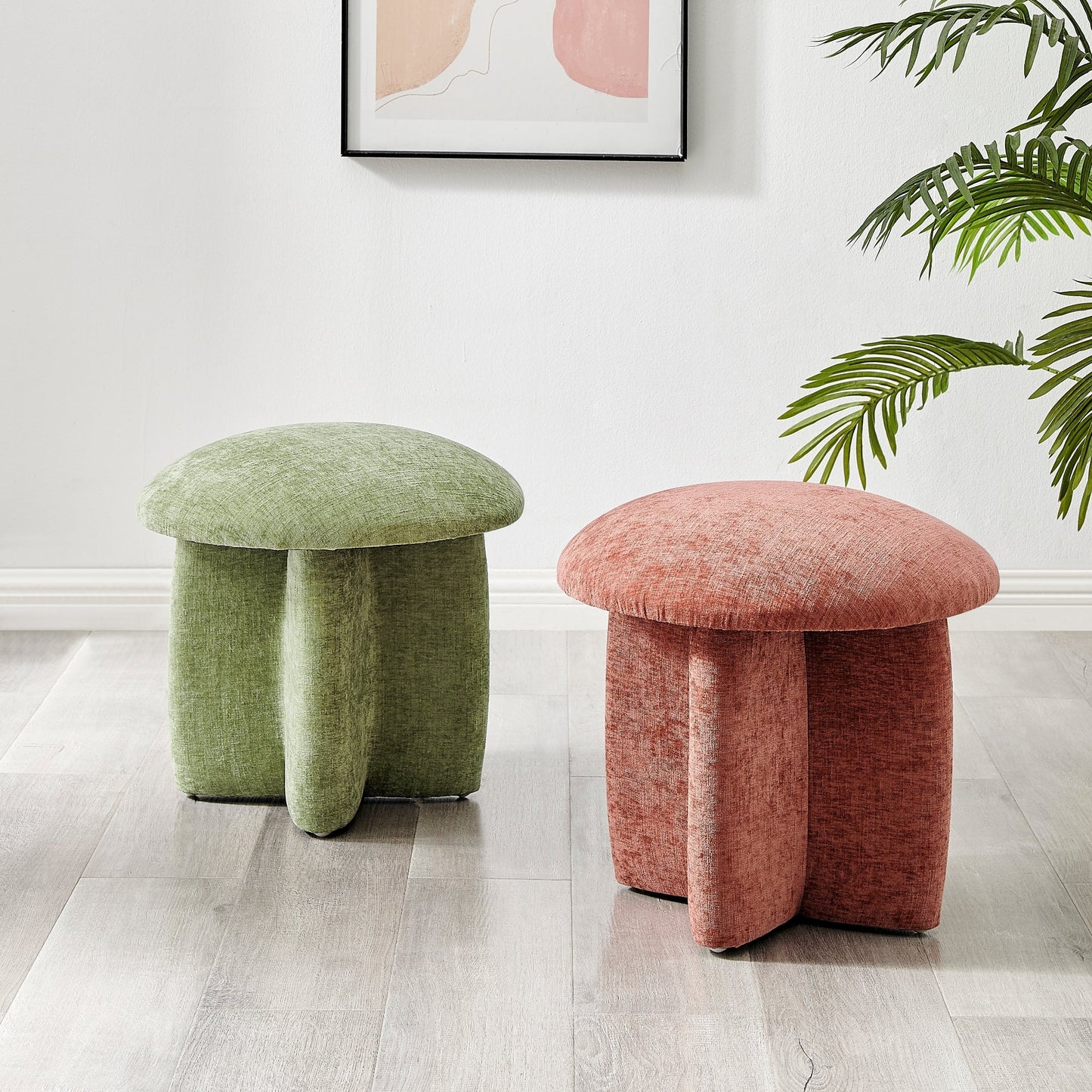Cielo Chenille Ottoman