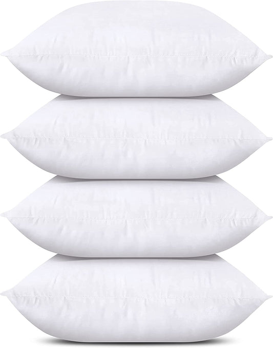Throw Pillows (Set of 4, White), 18 X 18 Inches 