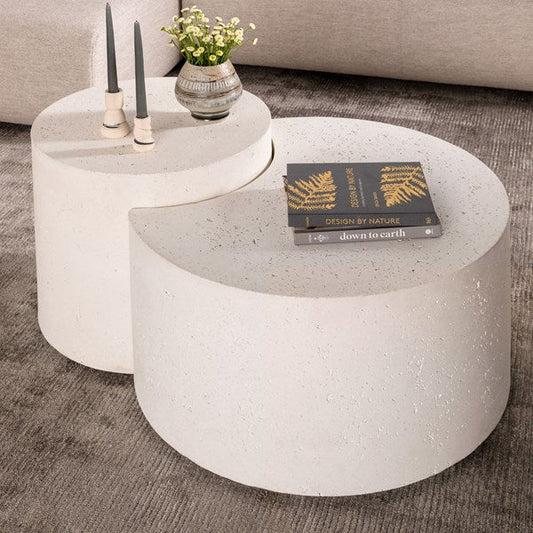 Meza Nesting Coffee Table-Textured White