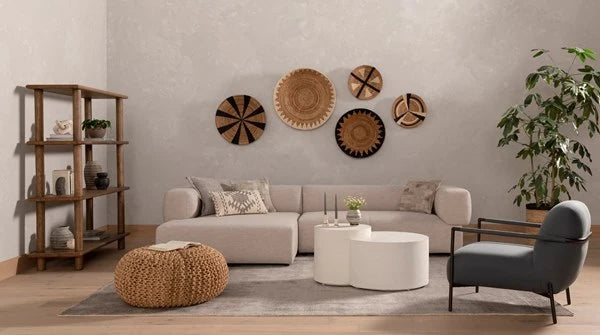 Meza Nesting Coffee Table-Textured White