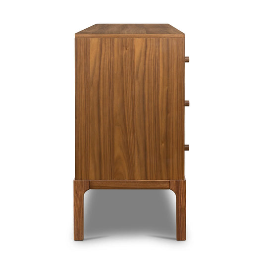 Arturo 6 Drawer Dresser - Natural Walnut Veneer