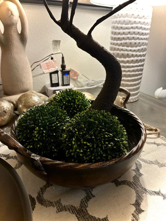 Set of 3 Decorative Boxwood Spheres