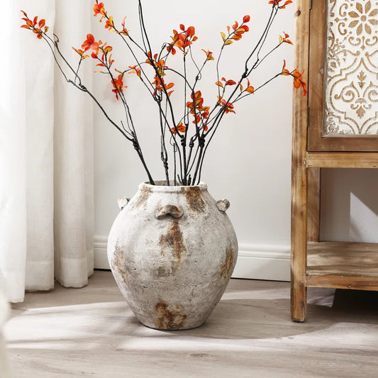  Brown and White Terracotta 12-Inch 