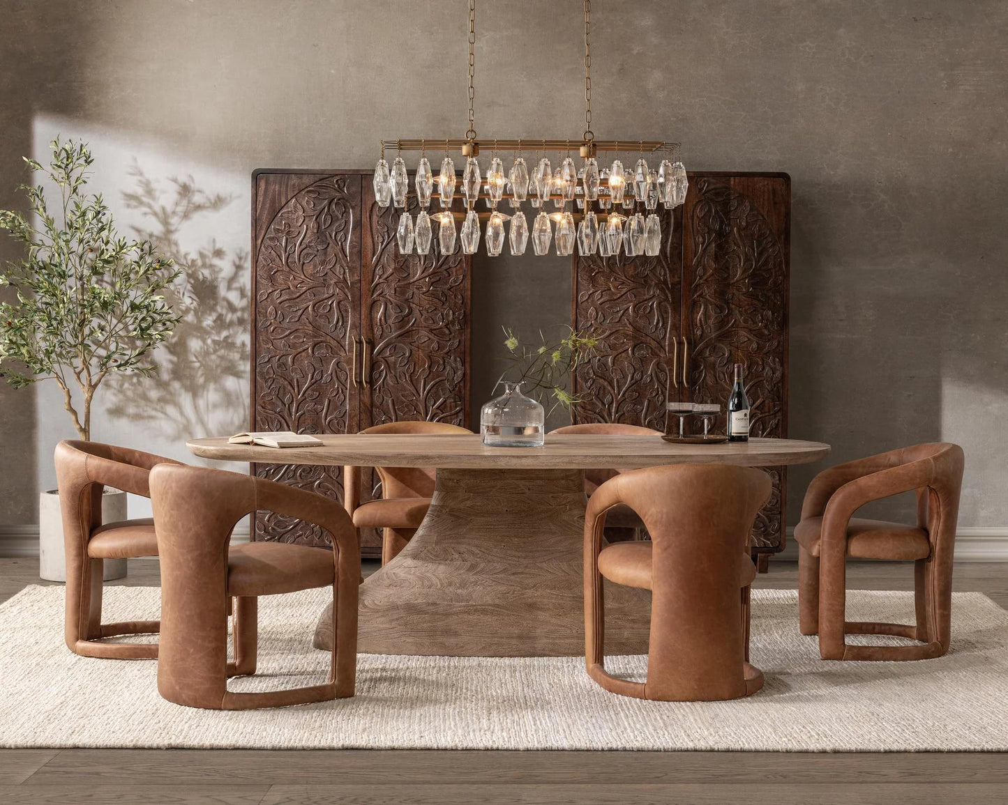 Amra Solid Wood Oval Dining Table