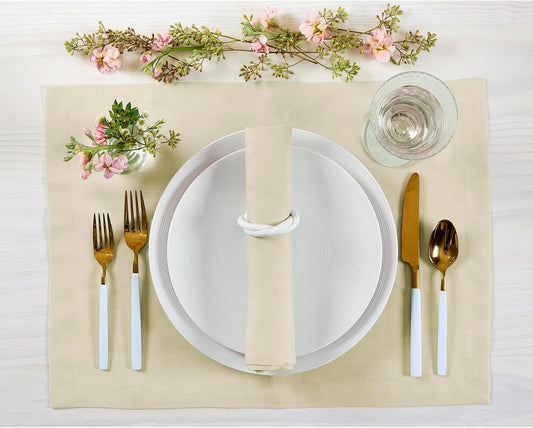 Linen Napkins Set of 4-100% Pure Linen Birch 