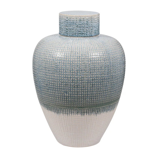 Large Stoneware Vase - Blue & White