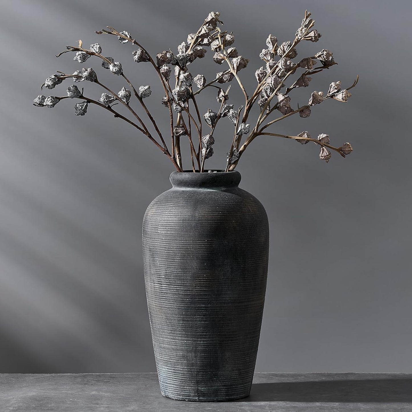 Large Ceramic Rustic Vase, 11 inch