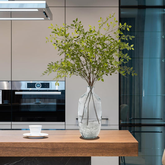 Artificial Green Plant Nantian Bamboo the Perfect 43.3 Inches High Home Decoration for a Touch of Nature（3Pcs Green）