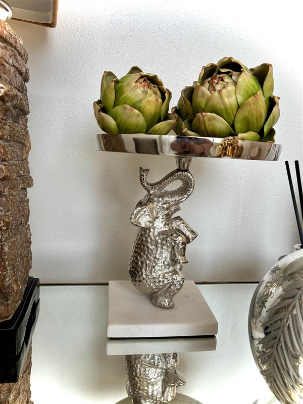 Elephant Holder Tray with Marble Base