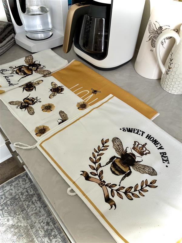 Bee Kitchen Tea Towel 16x24"