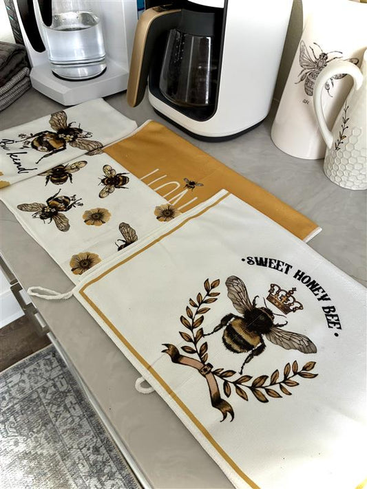 Bee Kitchen Tea Towel 16x24"