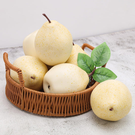 6Pcs Artificial White Pears