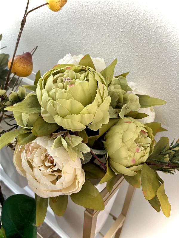 Artificial Peony Silk Flowers in Green