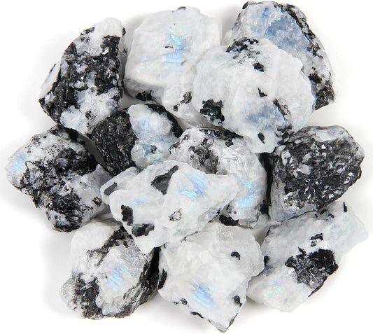 Rainbow Moonstone Rough Crystals - 1 Pound 