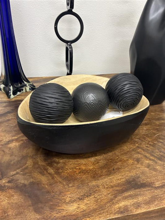 Black Wooden Bowl