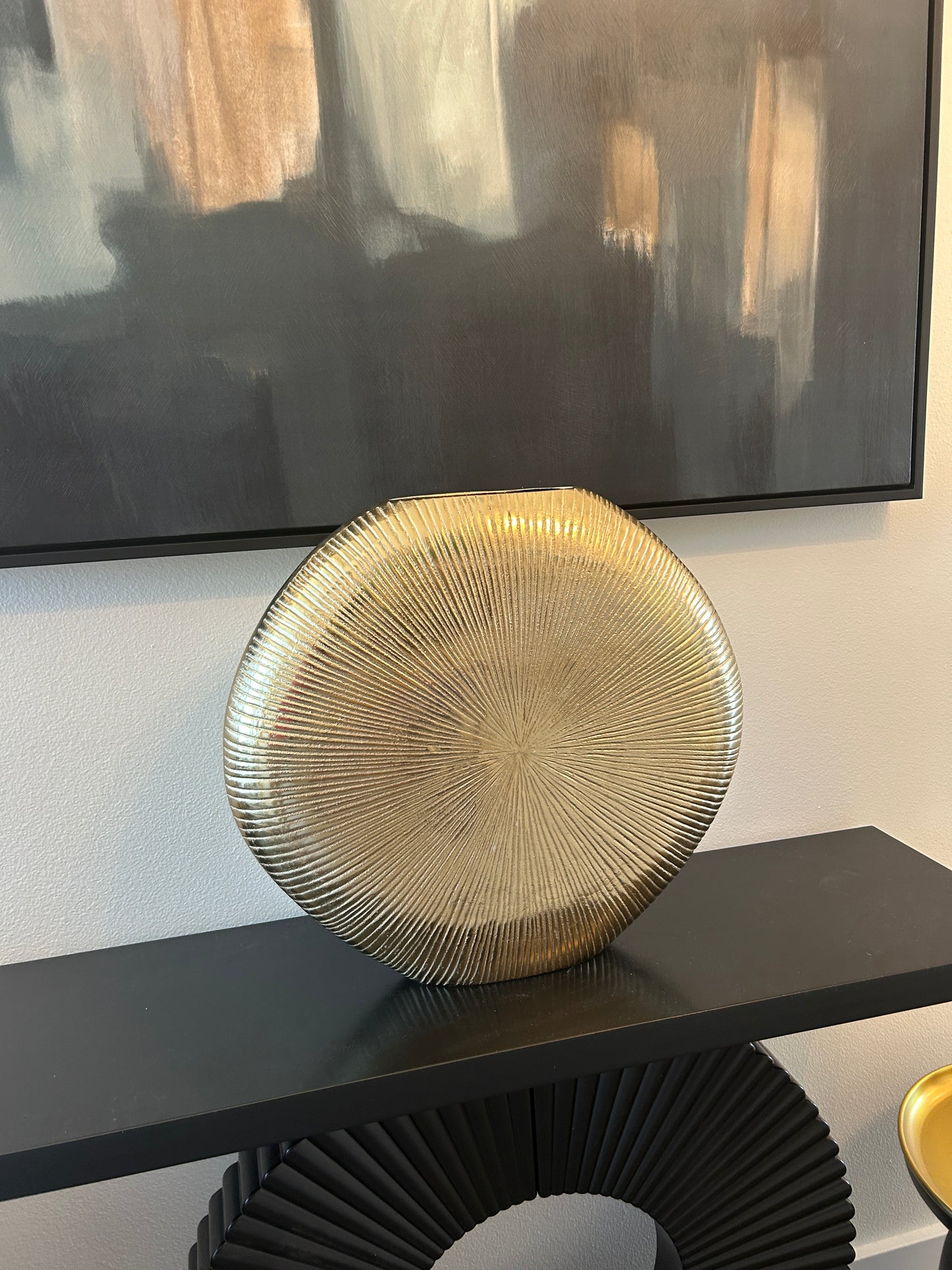 Heavy Cast Metal Indian Vase