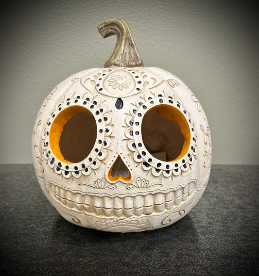 Dia de los Muertos Lighted Pumpkin