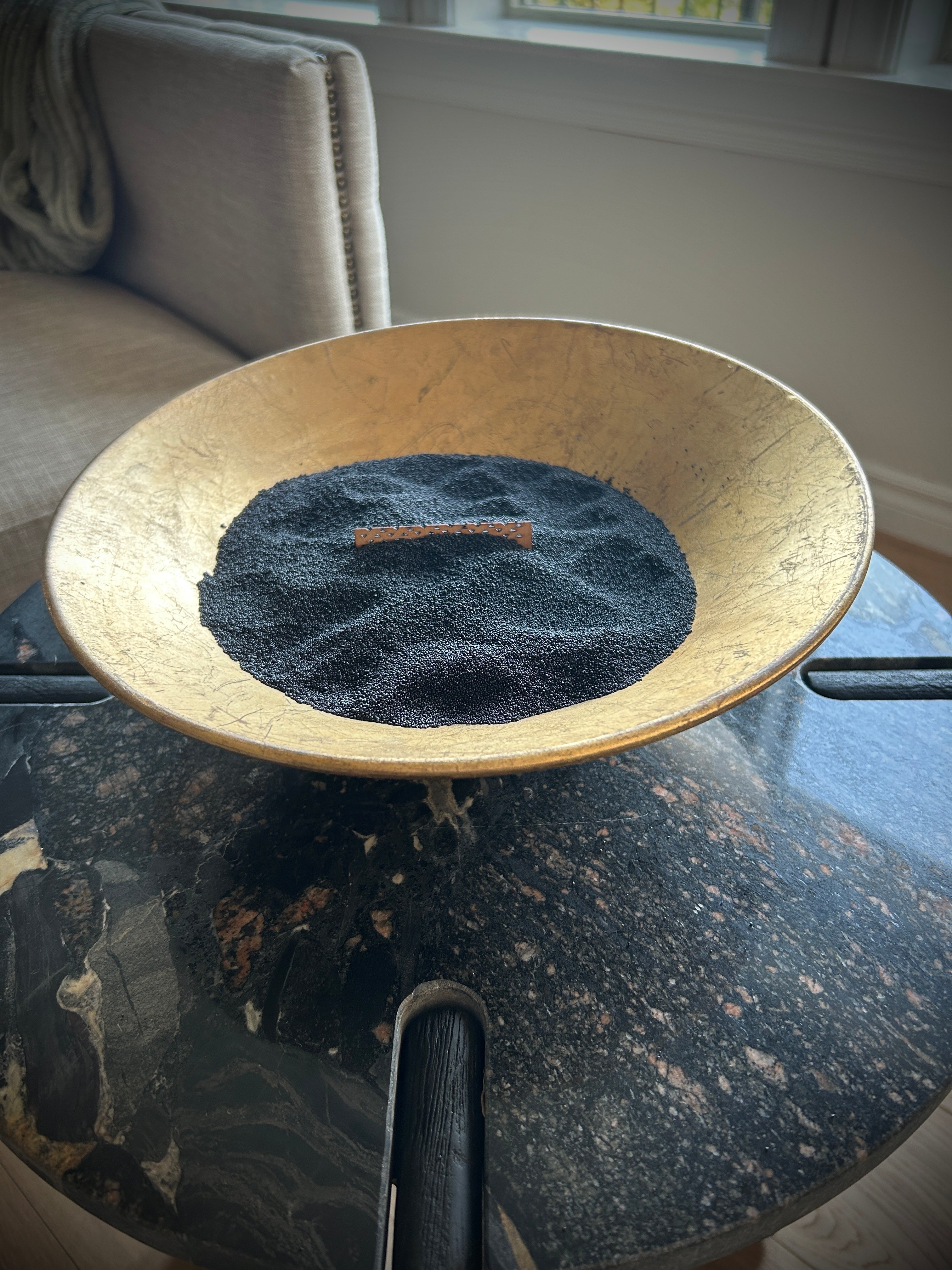 Large Decorate Candle Bowl - Gold/Black - Thumbnail 3