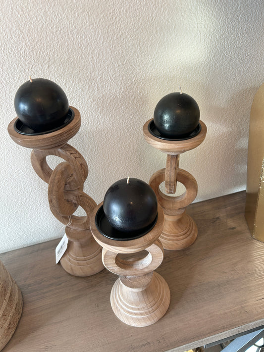 Black Round Candle Balls - Set of 3