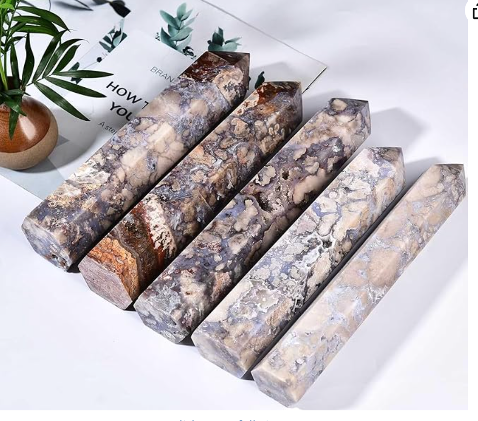 Agate Stone Crystal Obelisk Tower