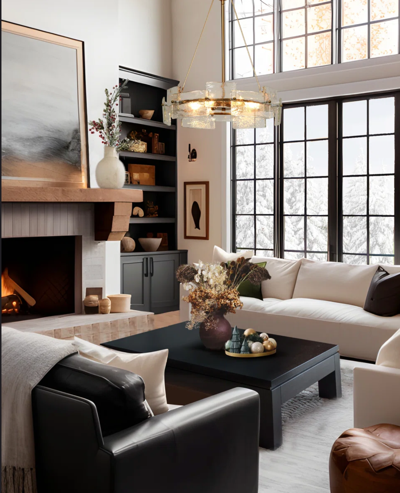 Six Light Dimmable Drum Chandelier