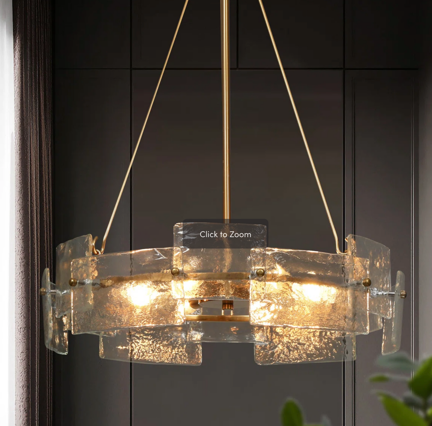 Six Light Dimmable Drum Chandelier