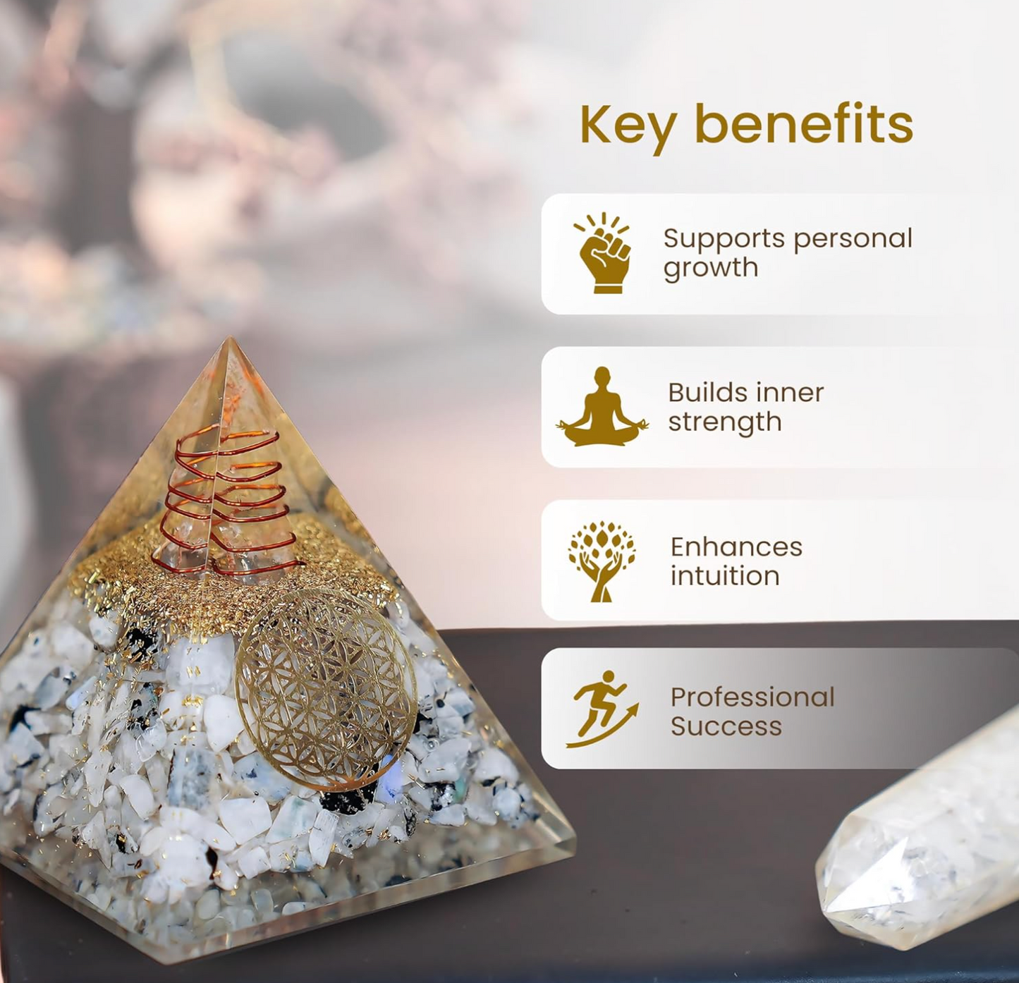 Rainbow Moonstone Orgone Pyramid
