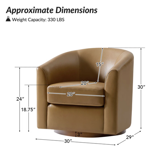 Camel Swivel Accent Chair