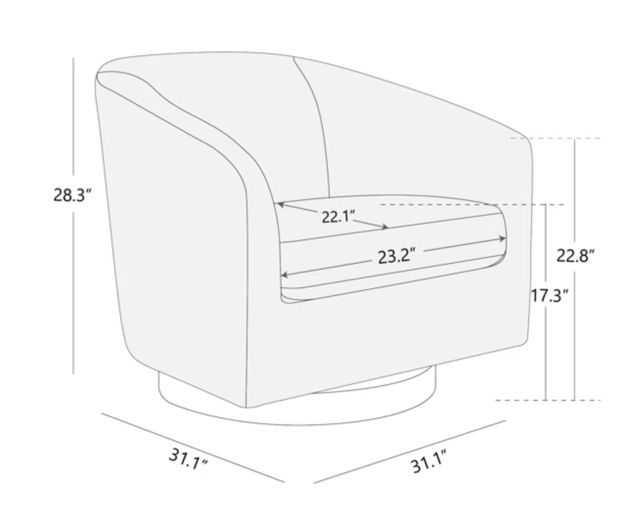 Swivel Barrel Chair - Camel