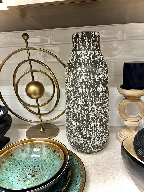 Black and White Speckled Vase