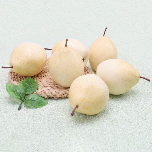 6Pcs Artificial White Pears