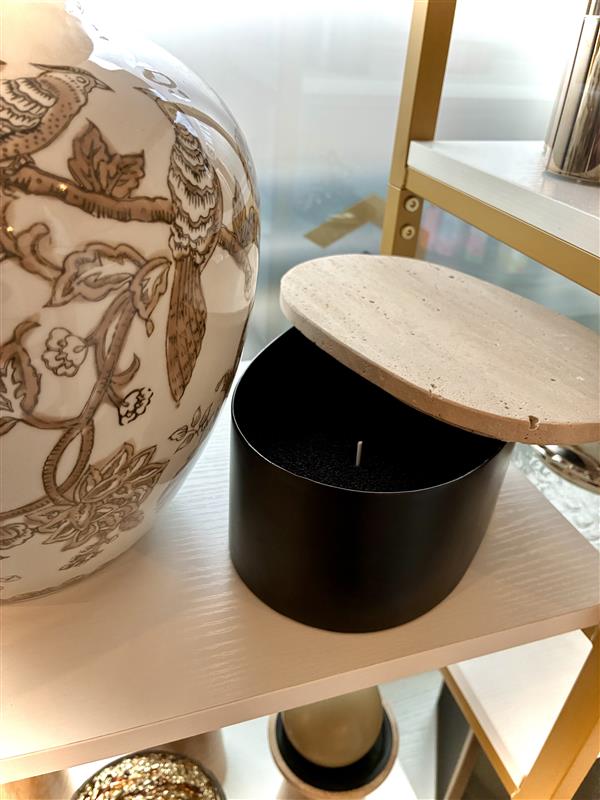 Sand Wax Candle in Lidded Container