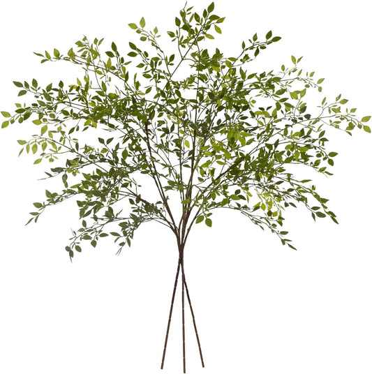 Artificial Green Plant Nantian Bamboo the Perfect 43.3 Inches High Home Decoration for a Touch of Nature（3Pcs Green）