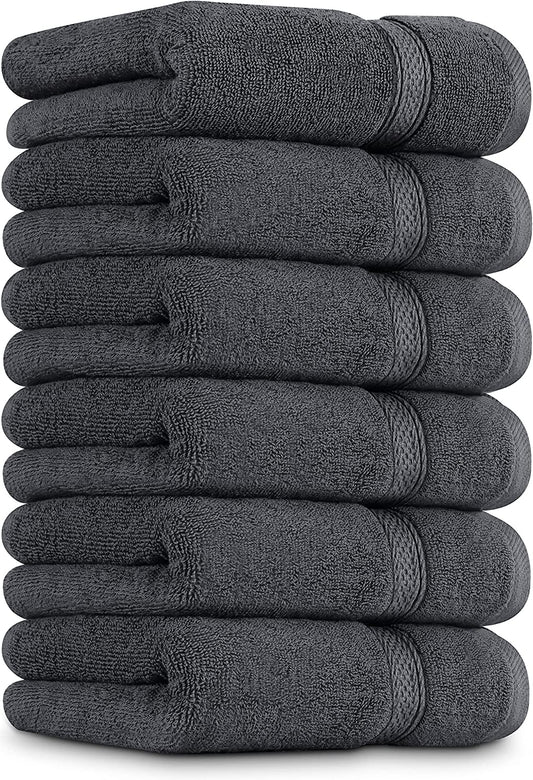 6 Pack Premium Hand Towels Set, 16 by 28 Inches, 100% Ring Spun Cotton