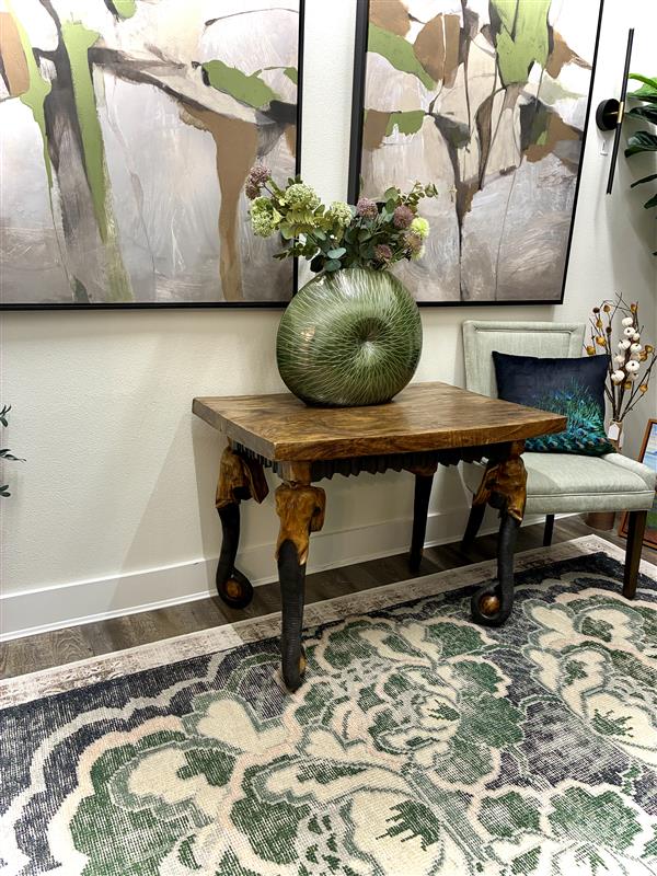 Hand Carved Elephant Table