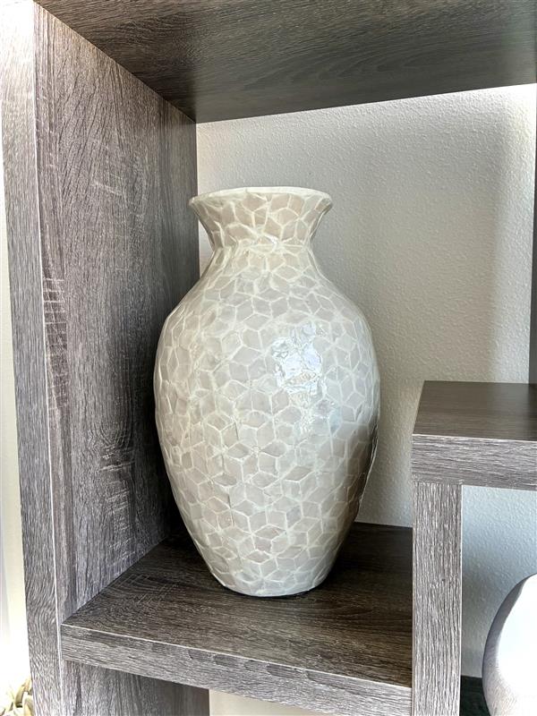 Cream Tiled Vase