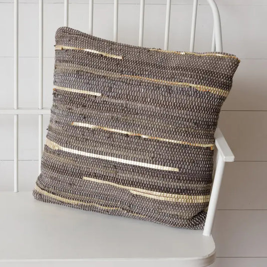 Chindi Pillow - Dark Grey and Gold (In-Store Pickup Only)