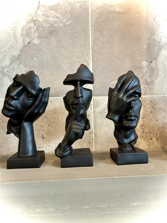 'Hear No Evil, Speak No Evil, See No Evil' Statue Set