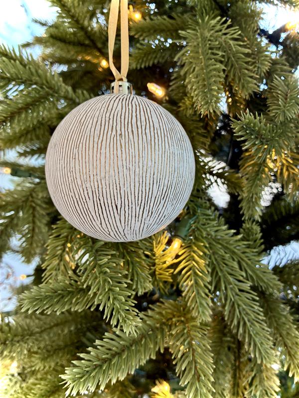 Set of Four White and Gold Ornaments