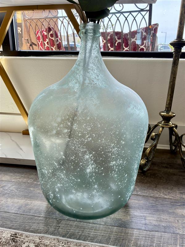 Large Blue Glass Floor Vase