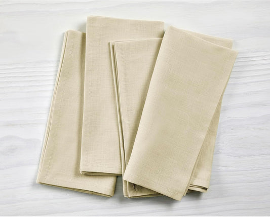 Linen Napkins Set of 4-100% Pure Linen Birch 