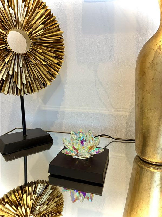 Glass Crystal Lotus Flower w/ Base