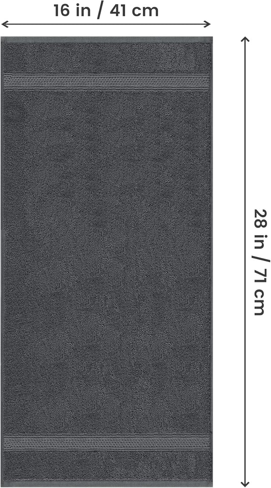 6 Pack Premium Hand Towels Set, 16 by 28 Inches, 100% Ring Spun Cotton